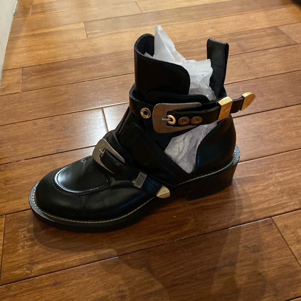 Balenciaga Leather Combat Boots